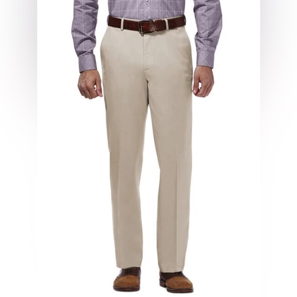 Haggar Premium No Iron Khaki Classic Fit Flat Front 38x32 - Picture 2 of 11